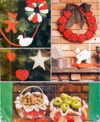 9073 VOGUE XMAS 15" WREATHS, QUILTED TREE SKIRT, ORNAMENTS, COVER PATTERN UNCUT